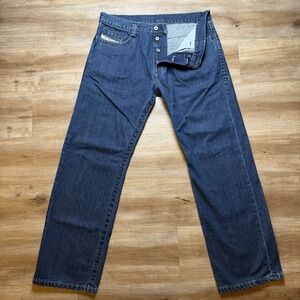 Vintage Diesel Rivec Jeans Men 36x32 Blue Relaxed Straight Baggy Dark Wash Italy